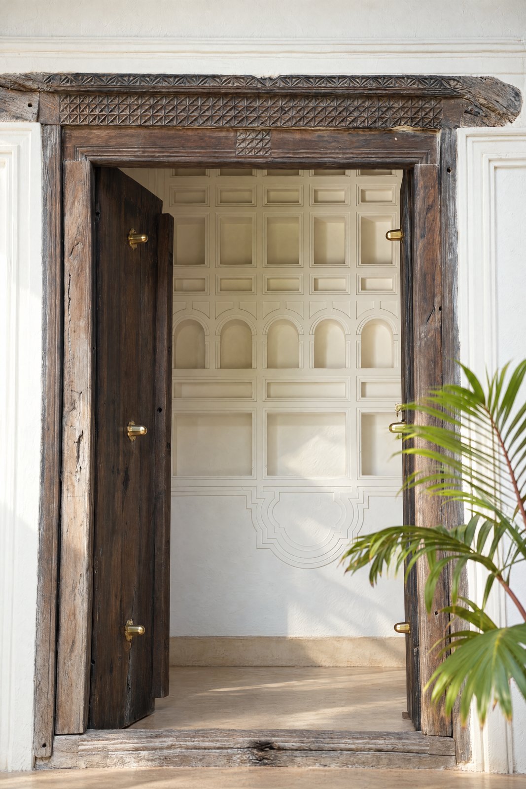 Carved house entrance
