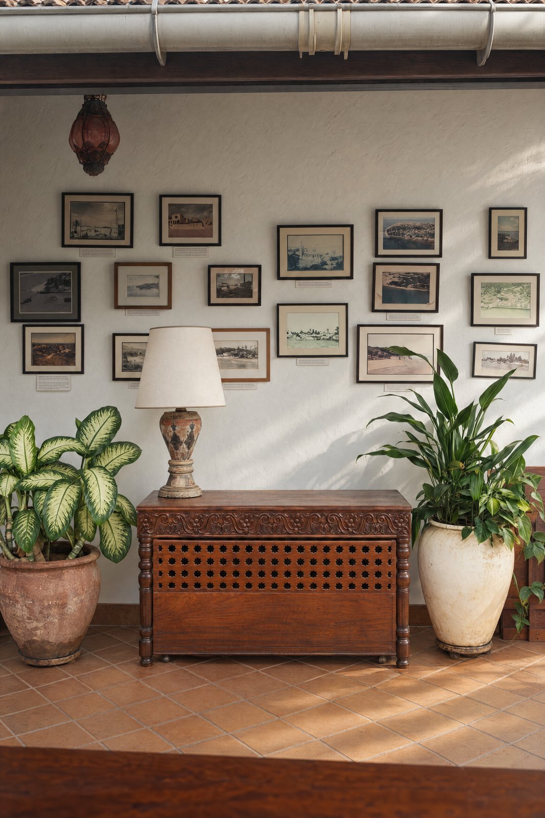 Collected pictures and carved chest