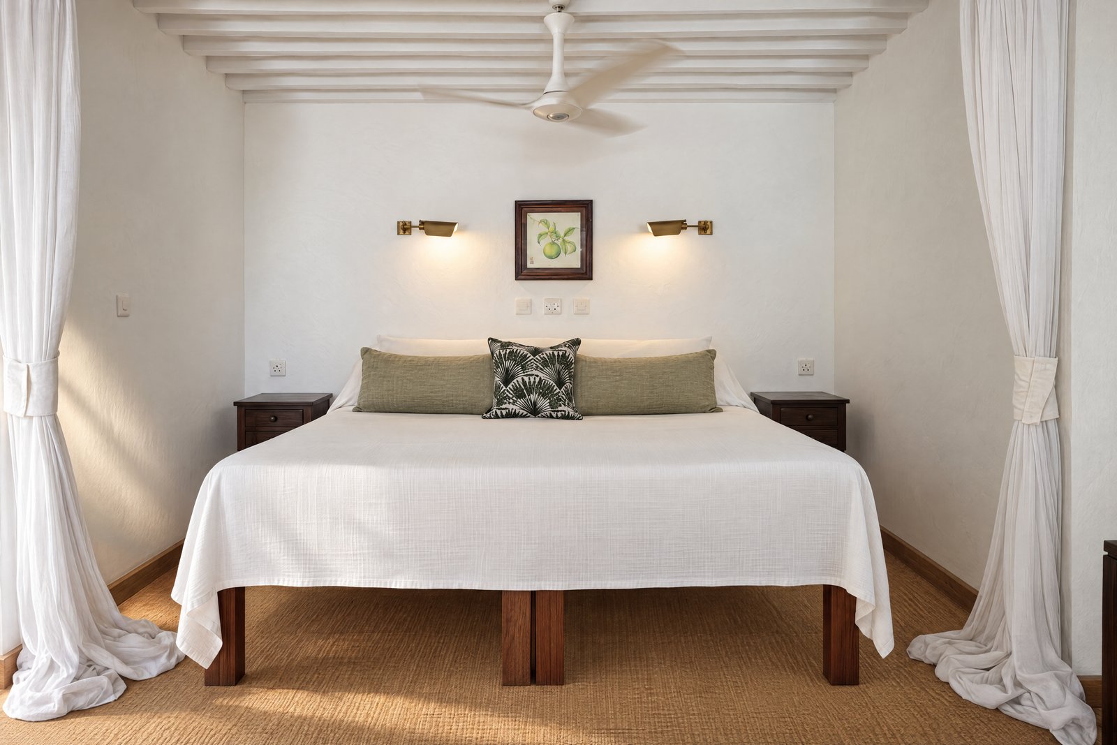 Front-on botanical bedroom