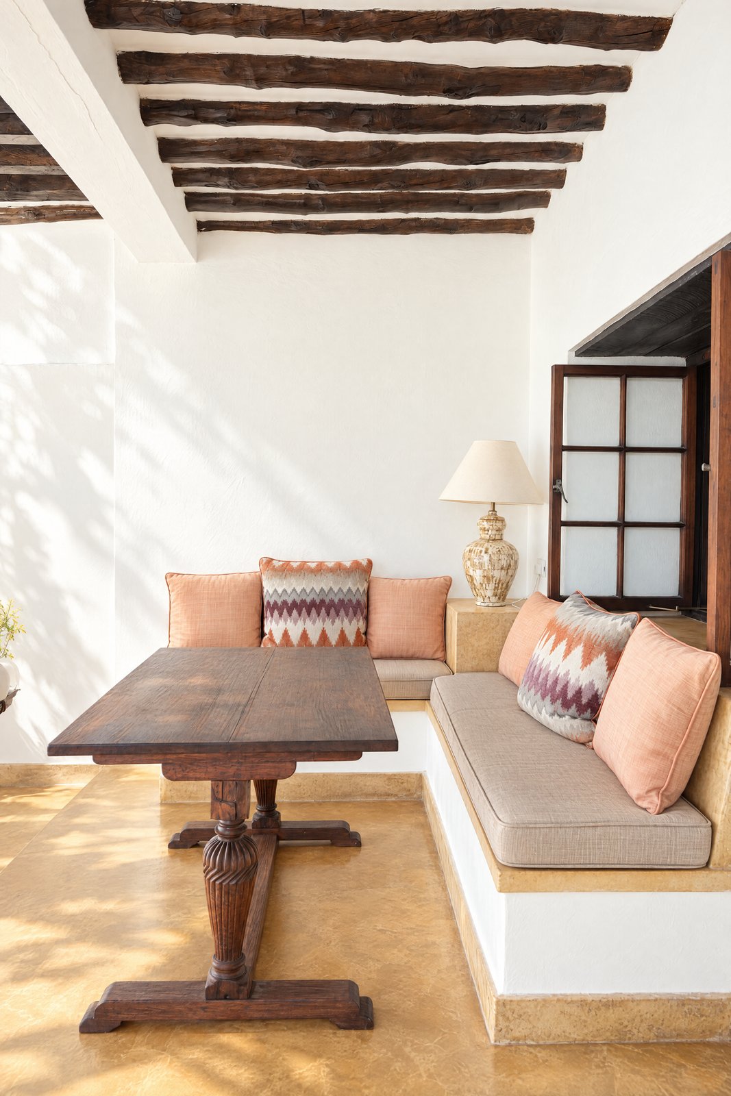 Private built-in veranda seating