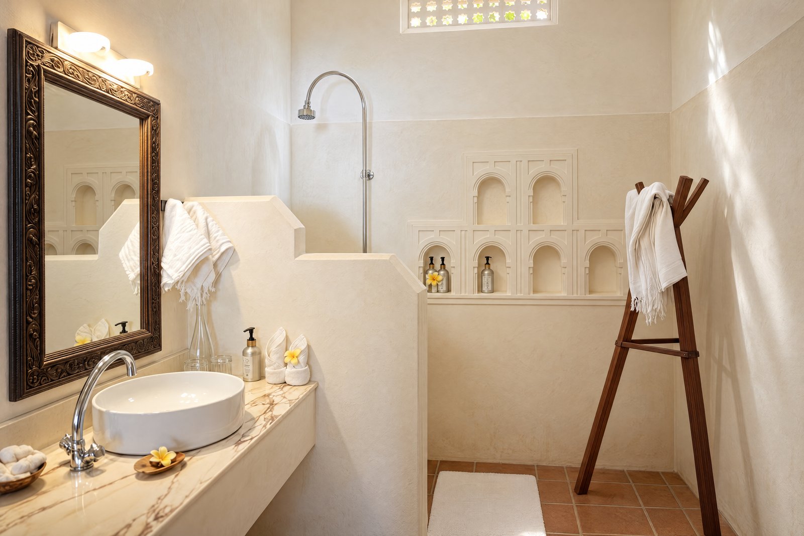 Bathroom and carved niches