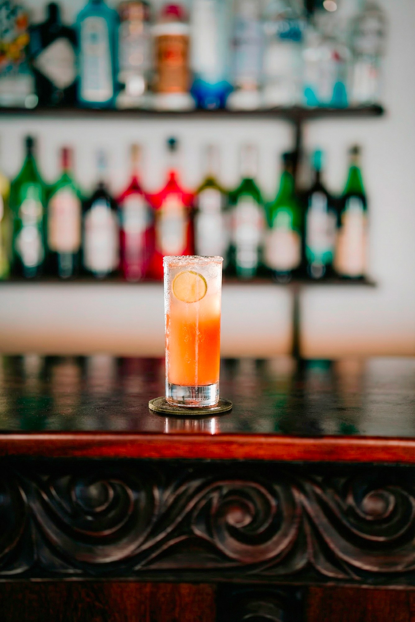 A cocktail with citrus