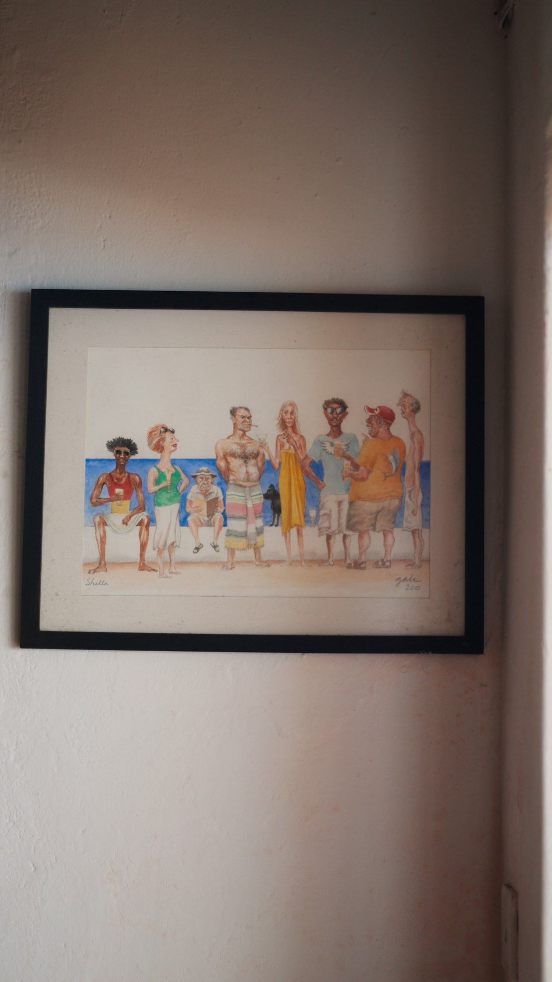 Collected artwork on the wall