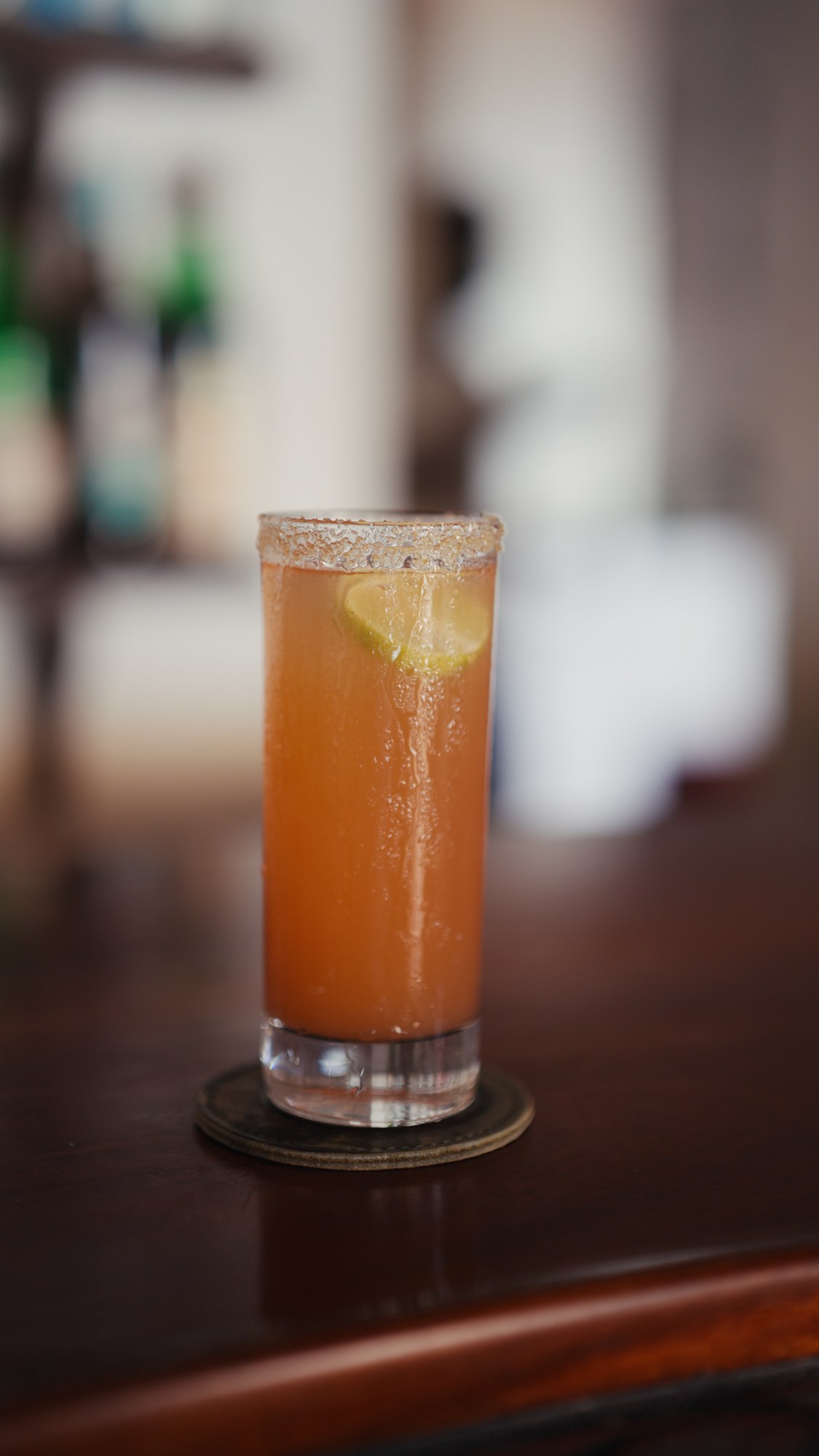 A cocktail in soft focus
