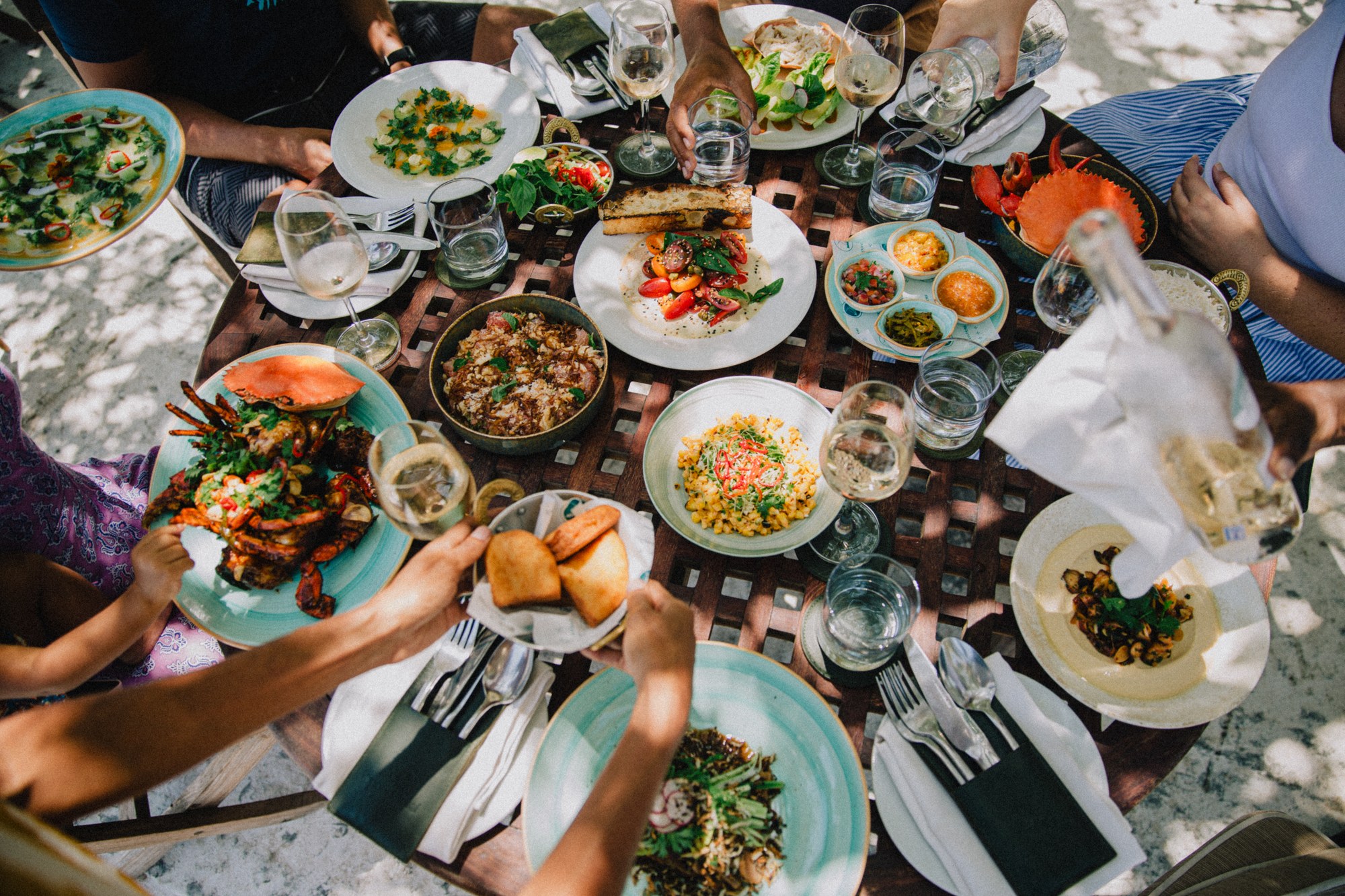 A table full of coastal dishes